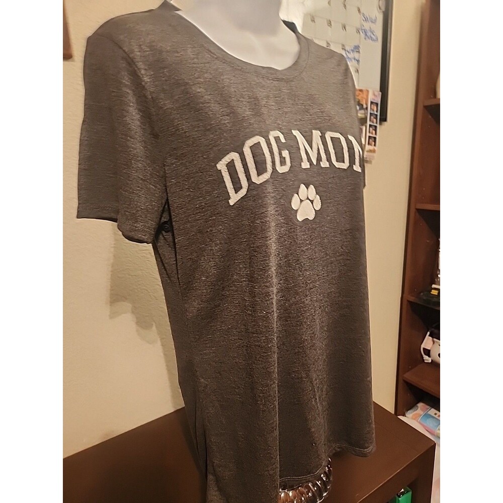Dog Mom Life! Modern Lux Graphic T-Shirt - Charcoal Gray Size L - Must-Have Tee - Picture 3 of 5